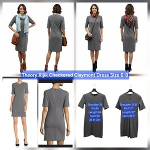 Theory Rijik Checkered Claymont Dress Size 6-8